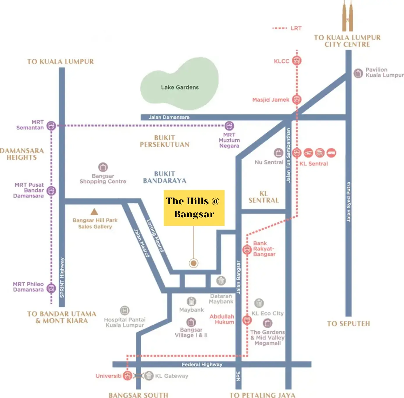 Bangsar location aerial view